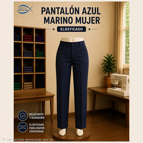 Pantalon azul Marino Mujer