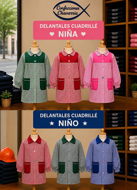 Delantales Cuadrille Para Niño y Niña