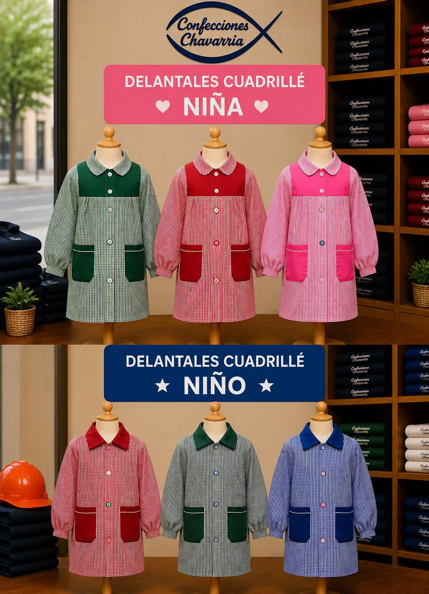 Delantales Cuadrille Para Niño y Niña 1