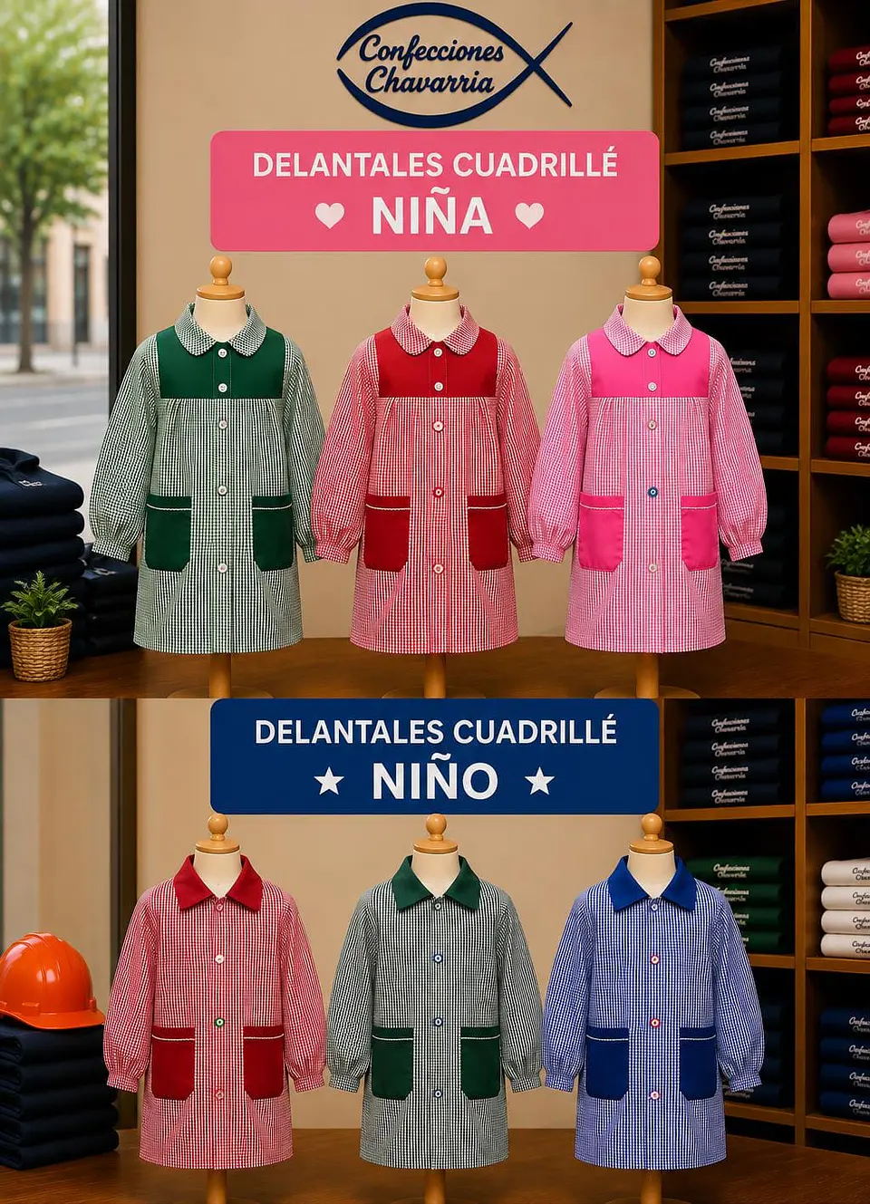 Delantales Cuadrille Para Niño y Niña 1