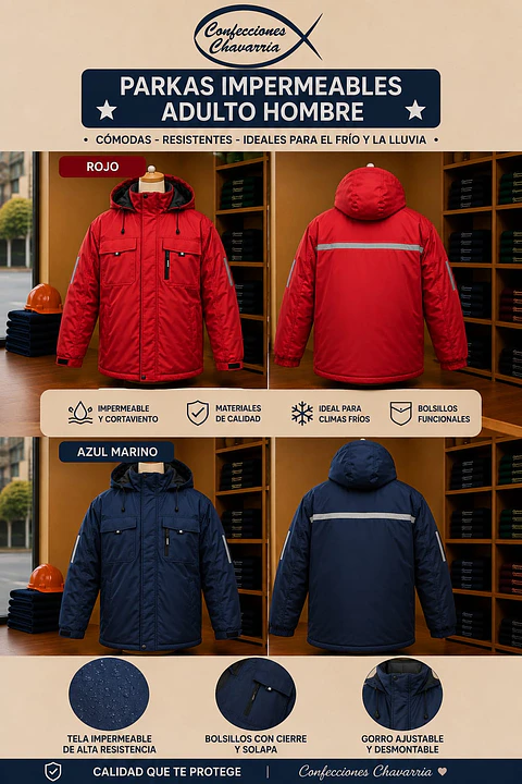 Parka Térmica Impermeable Hombre