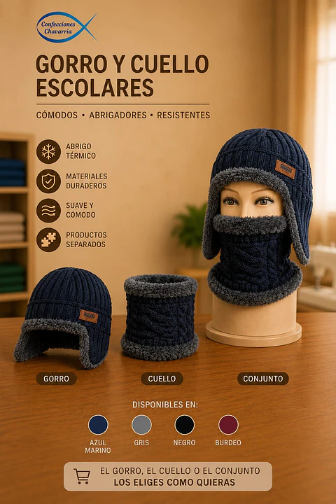 Pack Invierno Adulto Gorro y Cuello