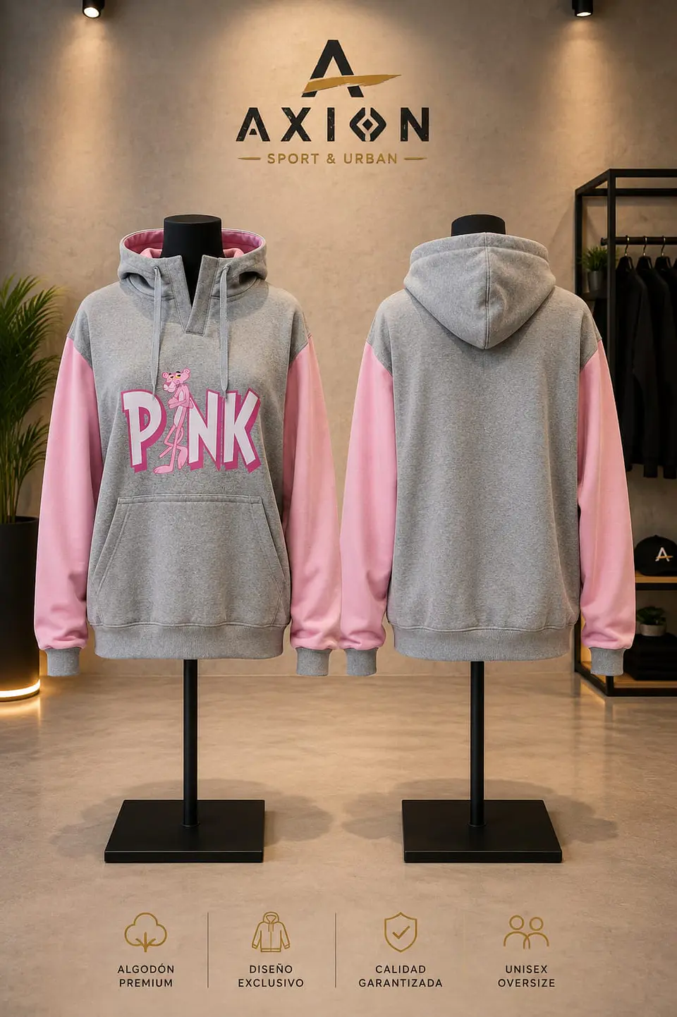 Poleron Canguro Talla 16 Pantera Rosa  1