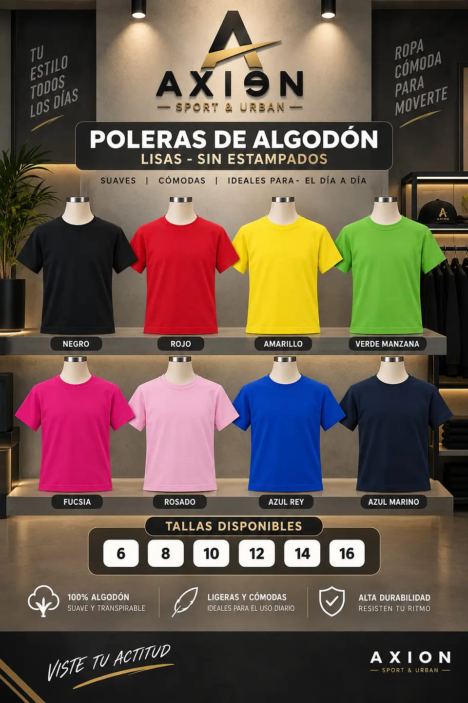 Poleras De Algodón Niños Colores 1