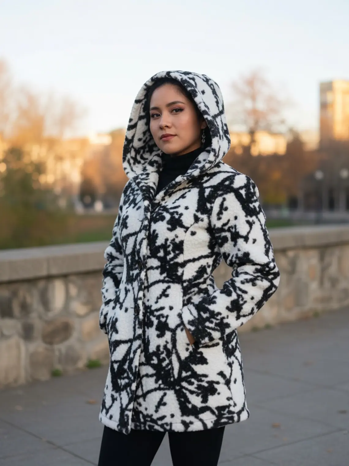 Chaqueta lana bucle larga M 1