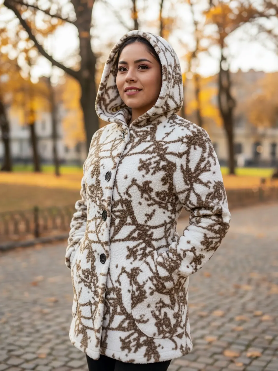 Chaqueta larga lana bucle M 1