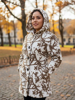 Chaqueta larga lana bucle M