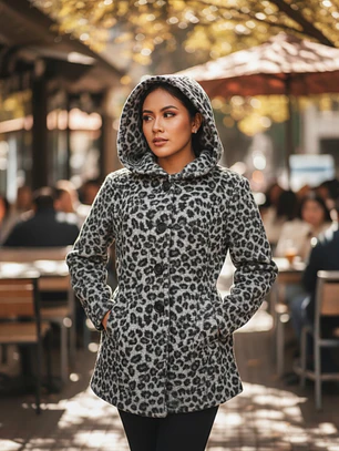 Chaqueta larga lana bucle M