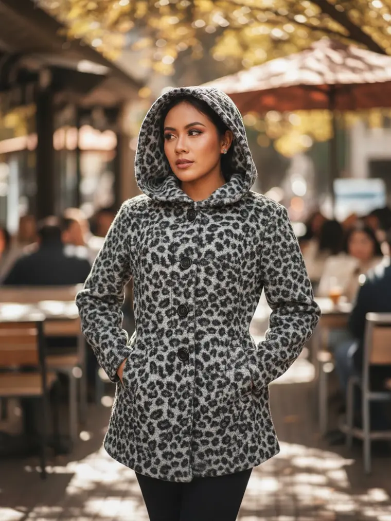 Chaqueta larga lana bucle M 1