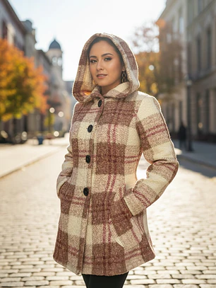 Chaqueta larga lana bucle M