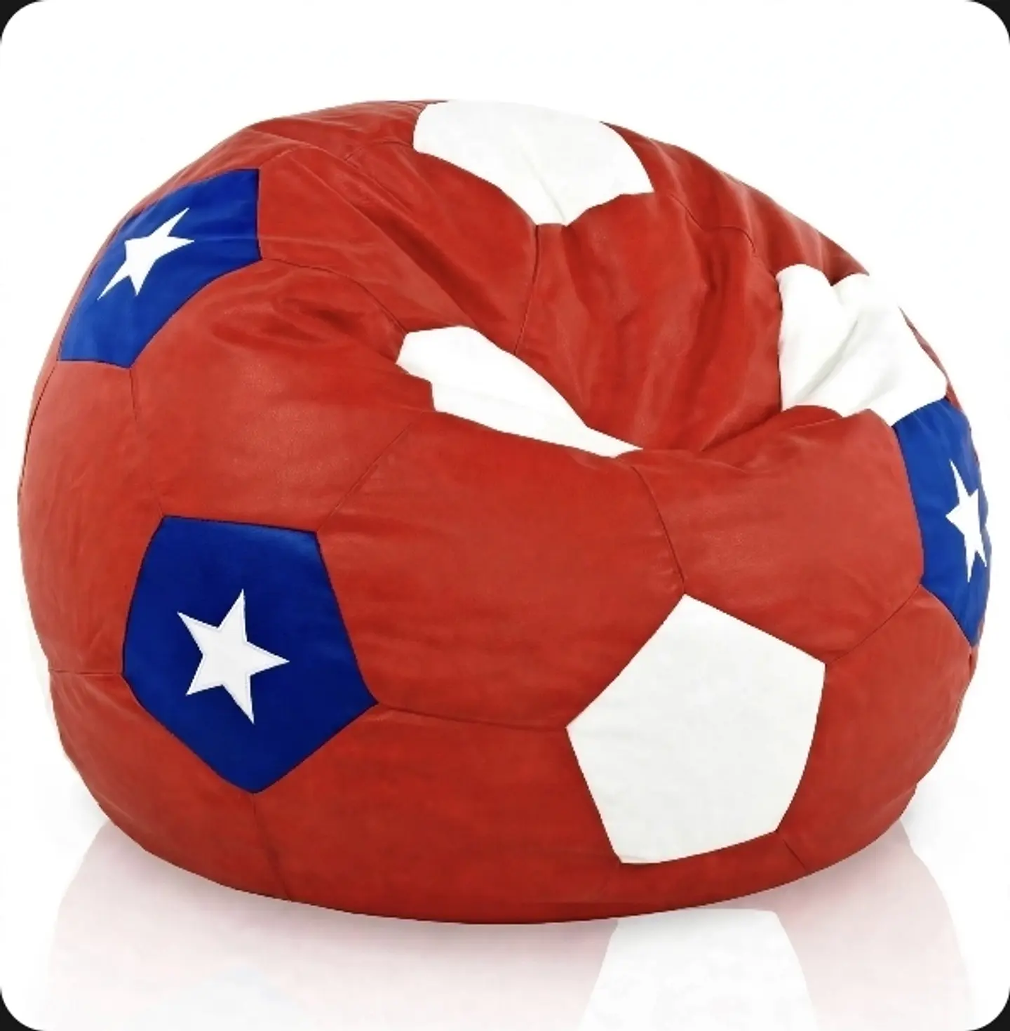 Puff pelota 90x90 cm rojo, blanco y azul – Confecciones Palu