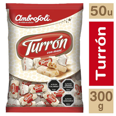 MINI TURRON CON MANI AMBROSOLI X 50 UN