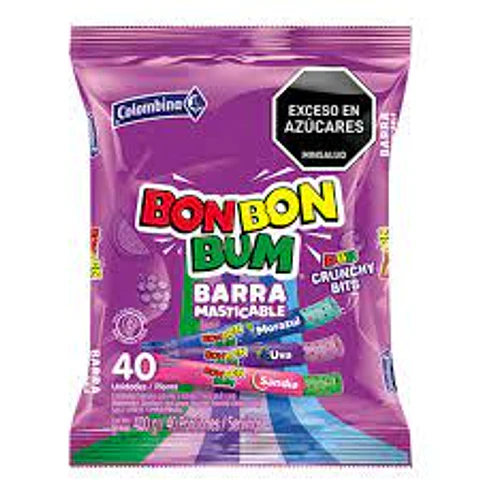 MASTICABLE BON BON BUM BARRA SURTIDO X 40 UN