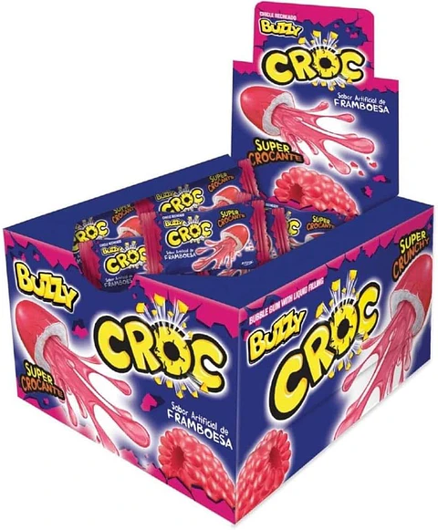 CHICLE BUZZY CROC FRAMBUESA X 40 UN