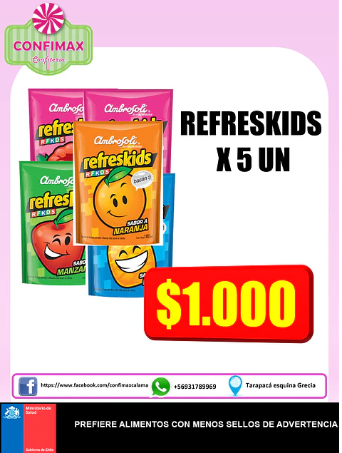 REFRESDKIDS SURTIDOS X 5 UN