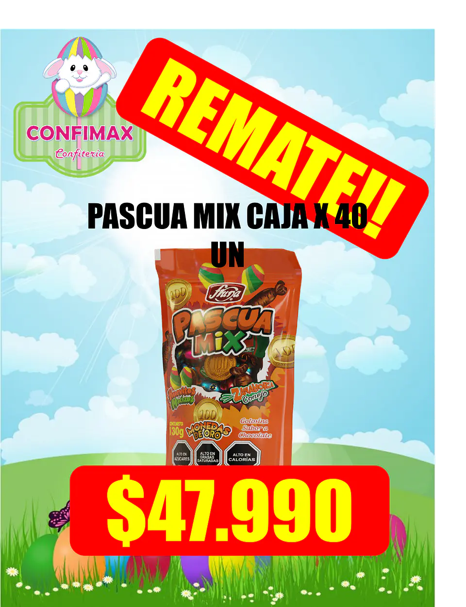PASCUA MIX FRUNA 130 GRAMOS CAJA X 40 UN 1