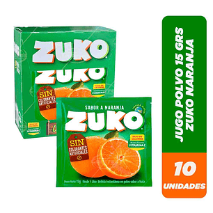 Jugo en polvo Zuko Naranja 10 un