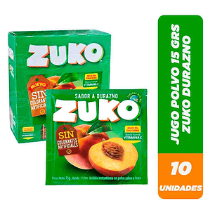 Jugo en polvo Zuko Durazno 10 un