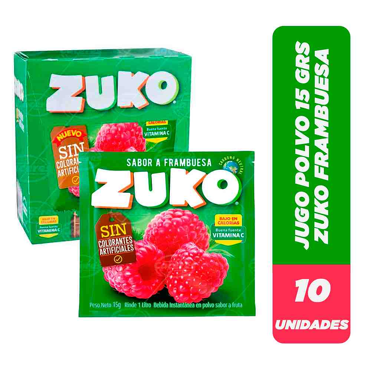 ZUKO EN POLVO FRAMBUESA 10 UN 1