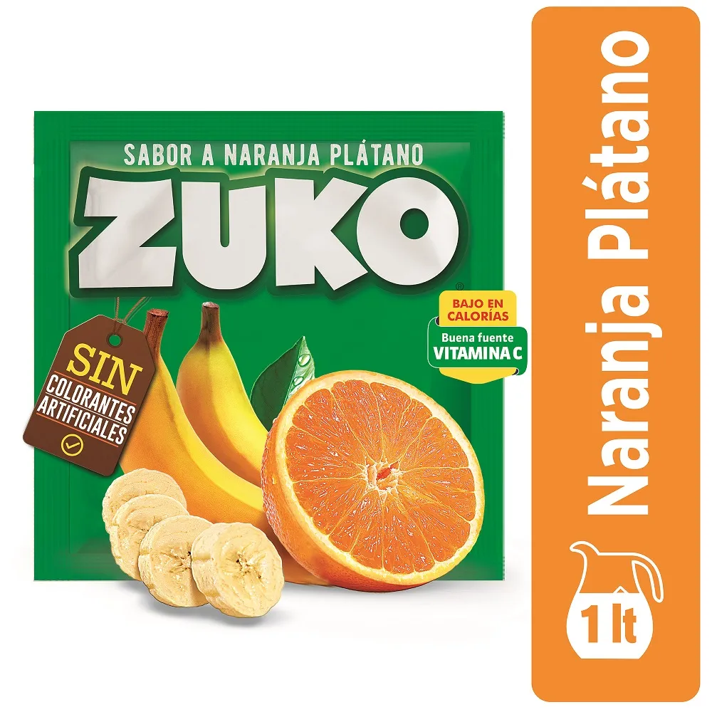 ZUKO EN POLVO NARANJA PLATANO 10 UN 1