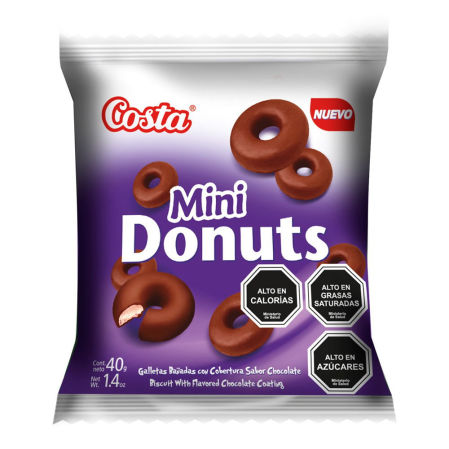 GALLETA MINI DONUTS CHOCOLATE 40GR 1