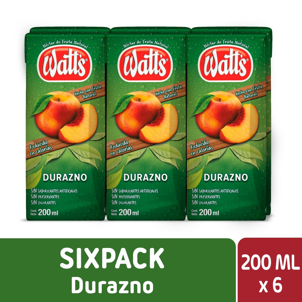 WATTS DURAZNO 6X200ML 1