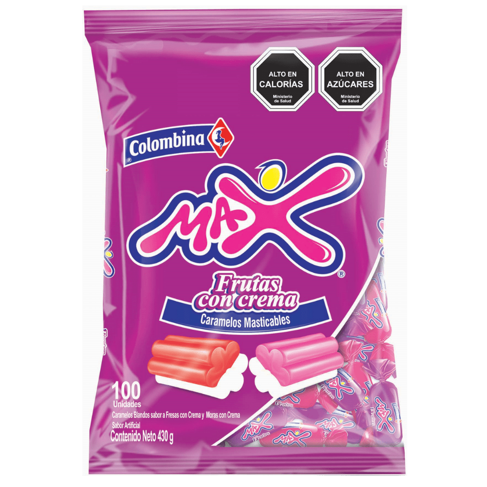 MAX FRUTAS CON CREMA 100UN 1