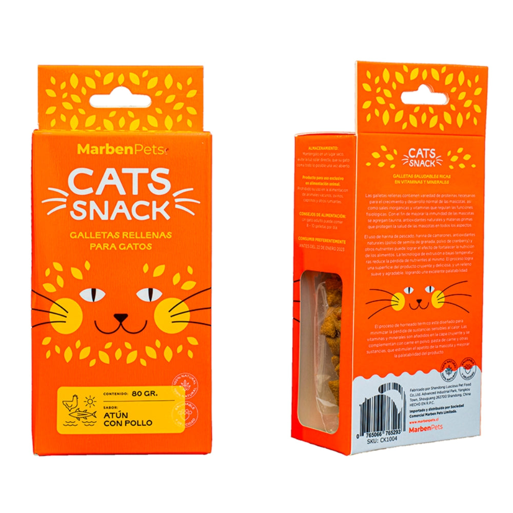 Cats Snack Galletas Rellenas con Atún y Pollo 80GR