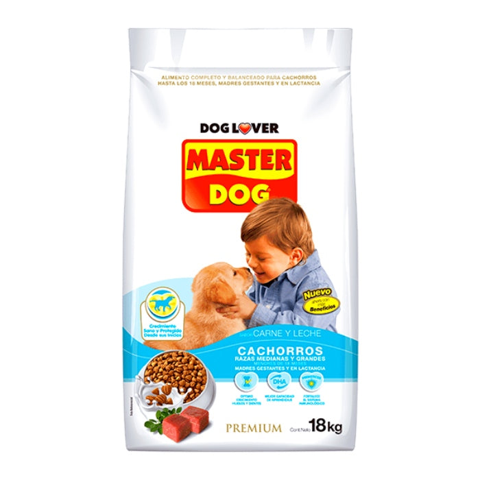Alimento de perro para cachorro Master Dog razas medianas y grandes, 15 kg