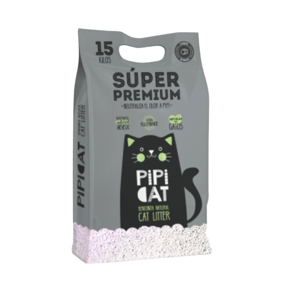 Arena Sanitaria Pipicat Carbón Activo 15 kg Súper Premium