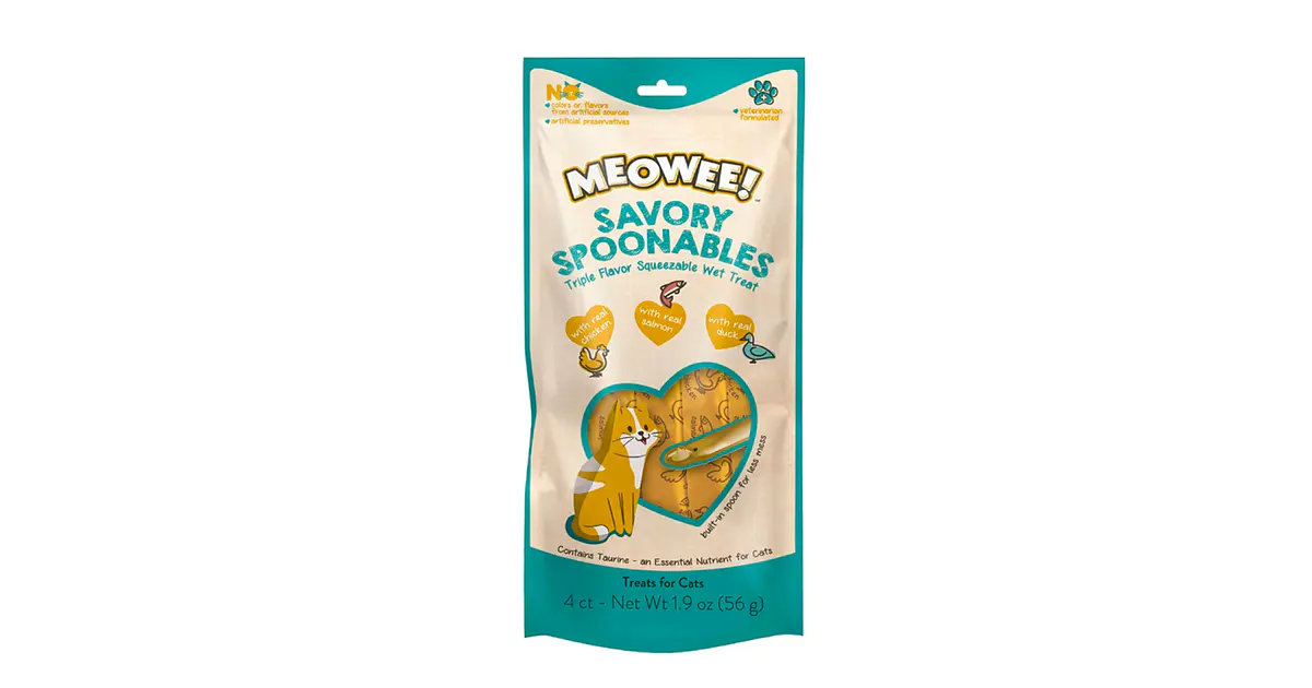 Meowee! Savory Spoonables Pollo, Salmón y Pato 56 g