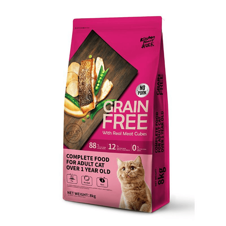 Alimento premium completo sin cereales para gatos adultos – Con trozos reales de salmón 1