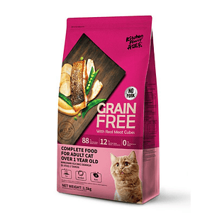 Alimento premium completo sin cereales para gatos adultos – Con trozos reales de salmón