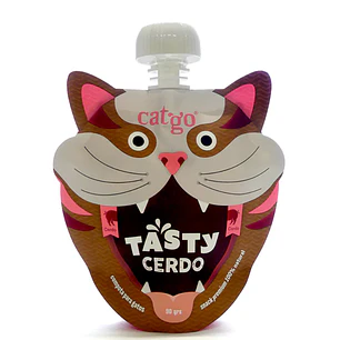 Compota Tasty Catgo Cerdo 90g | Snack húmedo natural