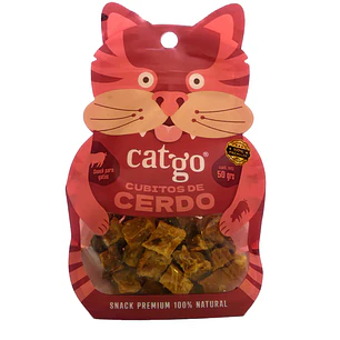 Cubitos de Cerdo Catgo 50g | Snack Natural para Gatos