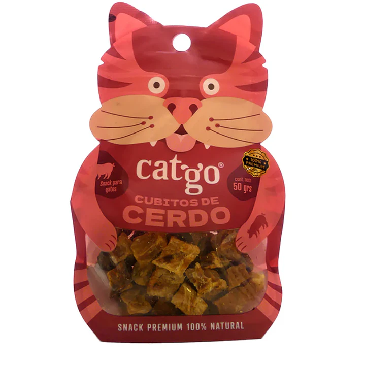 Cubitos de Cerdo Catgo 50g | Snack Natural para Gatos 1