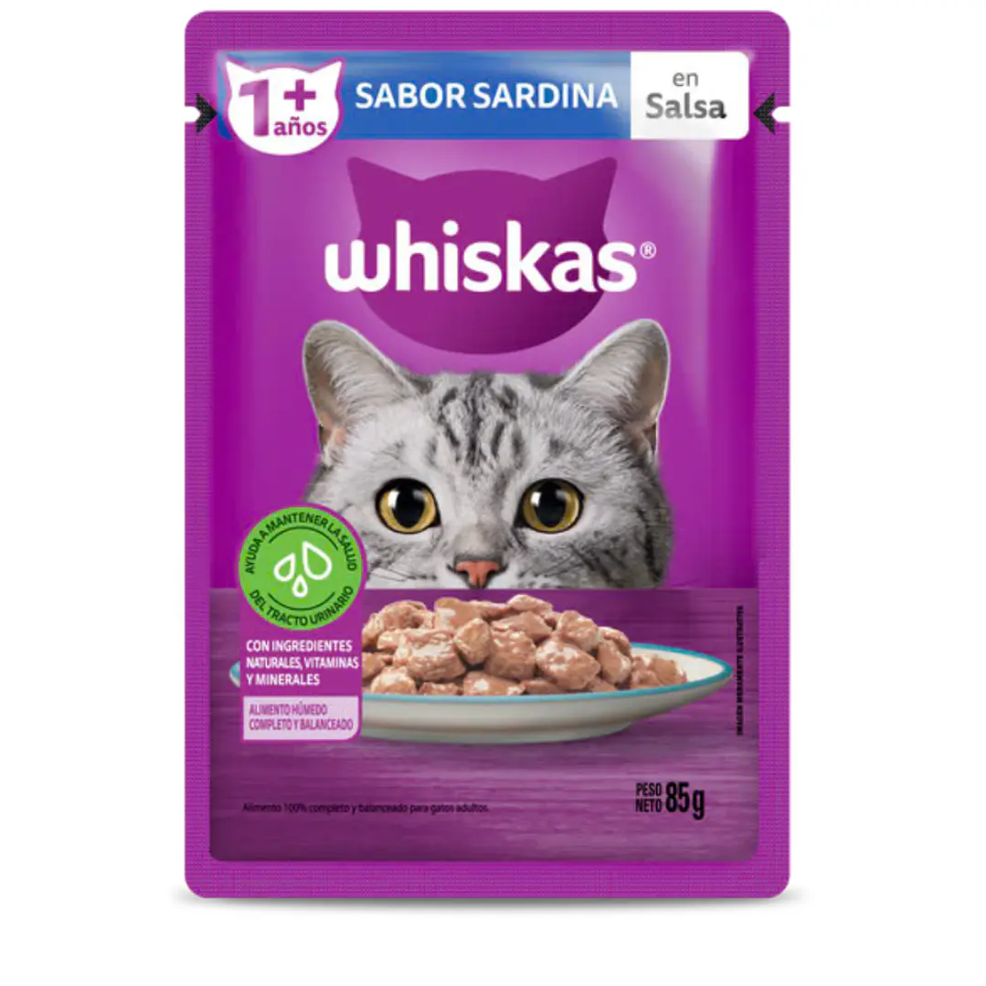 Whiskas Sardina en Salsa 85 g Sobre para Gatos 1