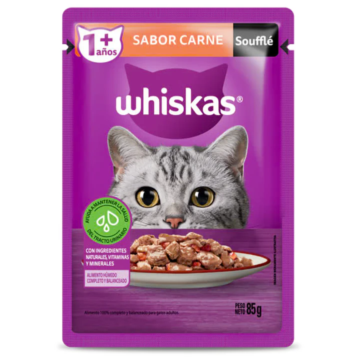 Whiskas Carne Soufflé 85 g Sobre para Gatos 1