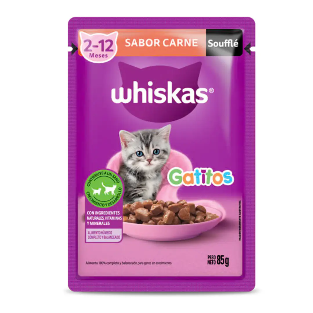 Whiskas Gatitos Carne Soufflé 85 g Sobre 1