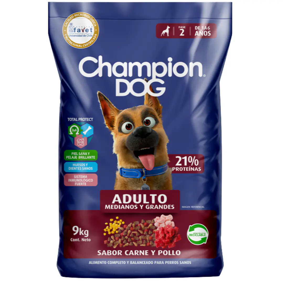 Champion Dog Adulto Carne y cereales para perros sanos 1