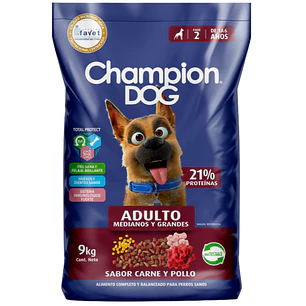 Champion Dog Adulto Carne y cereales para perros sanos