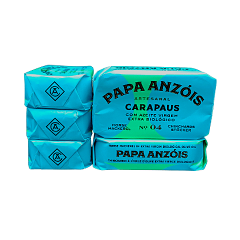 Pack de 5 Conservas de Carapaus com Azeite Virgem Extra Biológico (Papa Anzóis) 