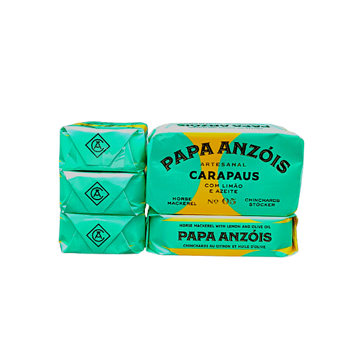 Pack of 5 Tins Horse Mackerel with Lemon and Olive Oil (Papa Anzóis)