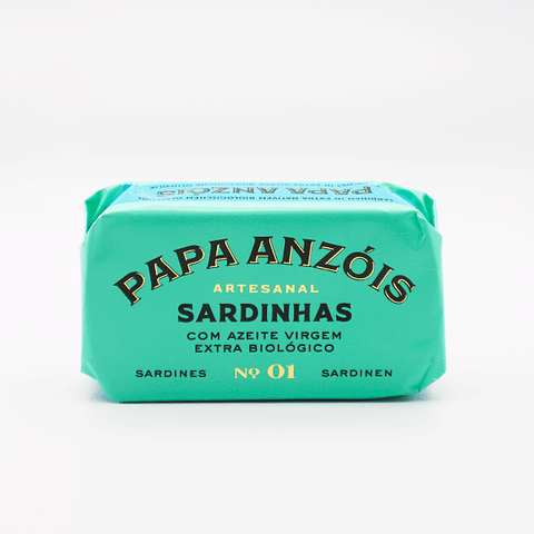 Paquet de 5 sardines Papa Anzóis en conserve à l'huile d'olive extra vierge BIO ( Papa Anzóis)