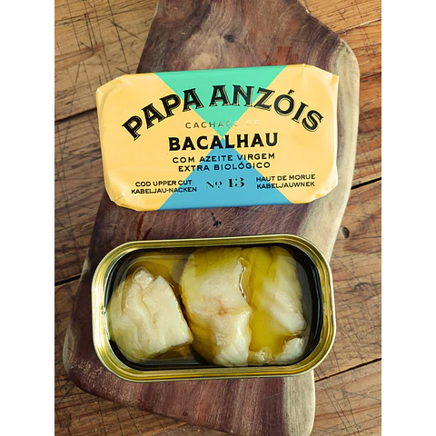 Pack de 5 Conservas de Cachaço de Bacalhau com Azeite Virgem Extra BIO (Papa Anzóis)