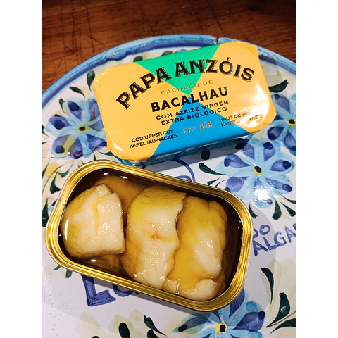Pack de 5 Conservas de Cachaço de Bacalhau com Azeite Virgem Extra BIO (Papa Anzóis)