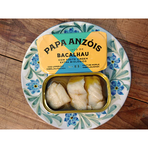 Pack de 5 Conservas de Cachaço de Bacalhau com Azeite Virgem Extra BIO (Papa Anzóis)