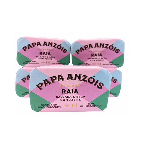 Pack of 5 Cans of Skate Fish in Extra Virgin Olive Oil (Papa Anzóis)
