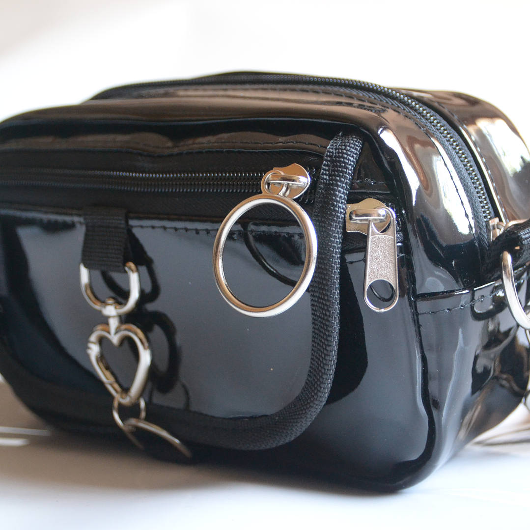 Full función charol negro corazón plateado 2