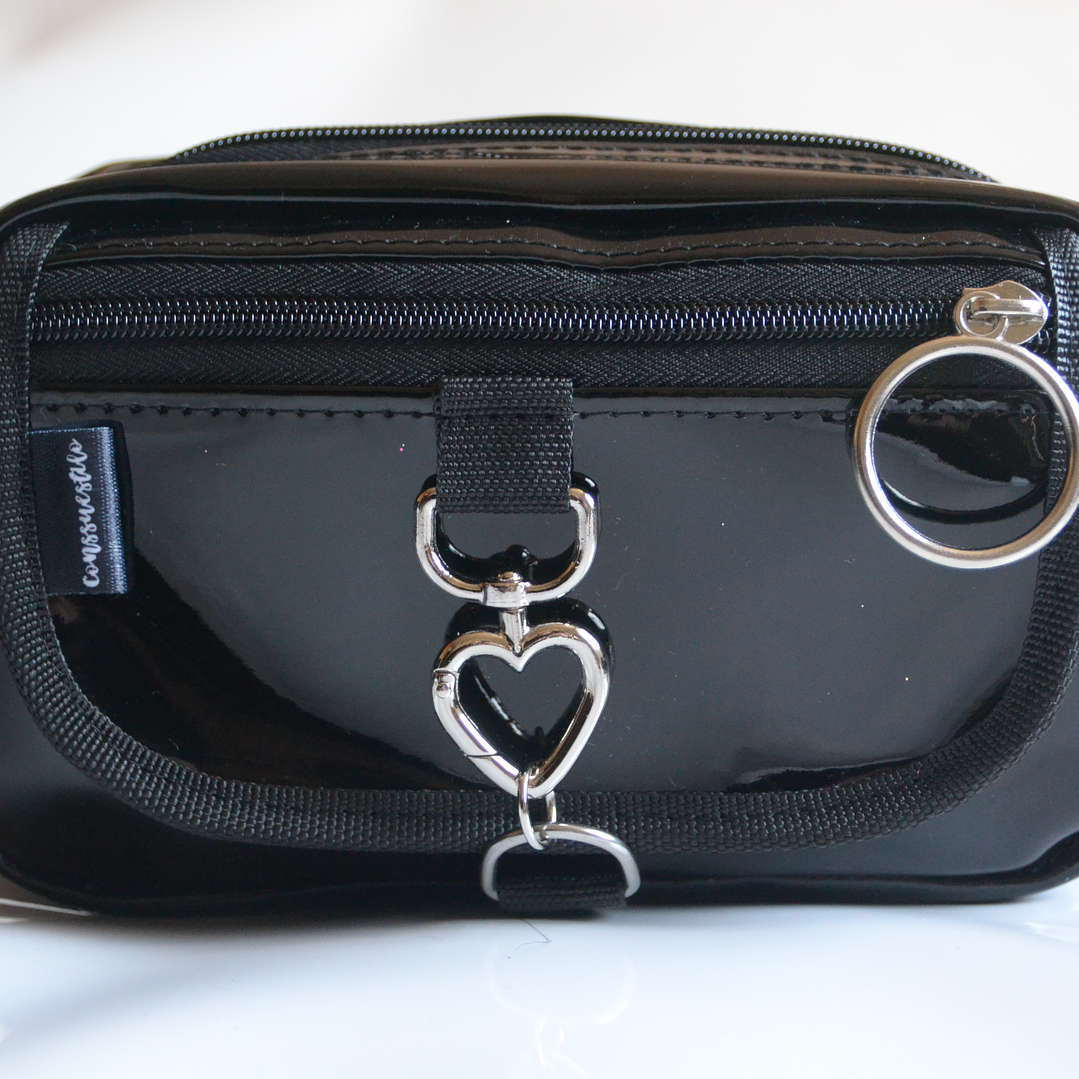 Full función charol negro corazón plateado 1